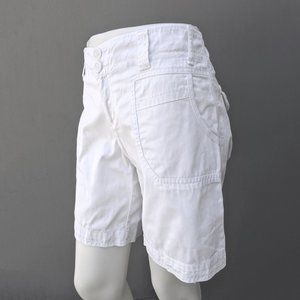 high waisted white bermuda shorts